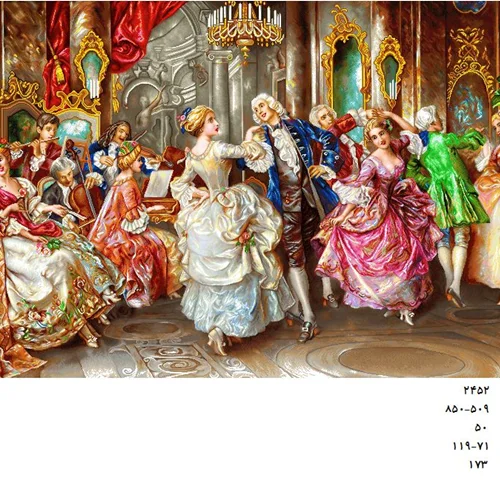 نخ و نقشه تابلو فرش  طرح لذت رقصیدن کد ۲۴۵۲