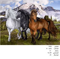 نخ و نقشه تابلو فرش دستبافت  طرح  زیباییهای آفرينش کد ۱۴۶۵