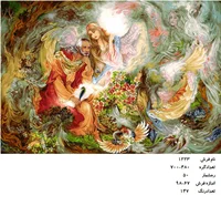 نخ و نقشه تابلو فرش طرح مینیاتور طرح حافظ ، (مژده نور)  کد۱۲۲۳