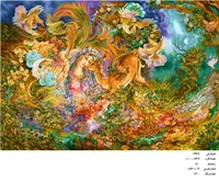 نخ و نقشه تابلو فرش طرح مینیاتور استاد فرشچیان دایره هستی (سایز بزرگ)  کد ۱۴۳۷