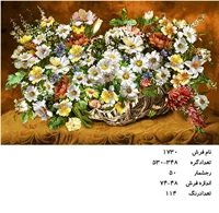 نخ و نقشه تابلو فرش دستبافت طرح گل کد ۱۷۳۰
