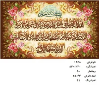 نخ و نقشه تابلو فرش دستبافت طرح آیه کد ۱۶۶۸