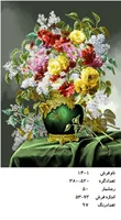 نخ و نقشه تابلو فرش دستبافت طرح گل کد ۱۴۰۱