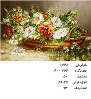 نخ و نقشه تابلو فرش دستبافت طرح گل کد ۱۶۴۸