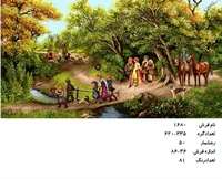 نخ و نقشه تابلو فرش دستبافت طرح عبور از پل خاکی کد ۱۶۸۰