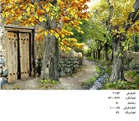 نخ و نقشه تابلو فرش دستبافت طرح کوچه باغ کد ۲۱۵۳