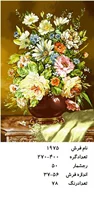 نخ و نقشه تابلو فرش دستبافت طرح گل کد ۱۹۷۵