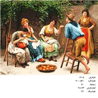 نخ و نقشه تابلو فرش طرح گپ عصرانه  ،کد ۱۶۰۵