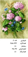 نخ و نقشه تابلو فرش دستبافت طرح گل کد ۲۰۸۶