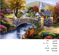 نخ و نقشه تابلو فرش دستبافت طرح منظره کد ۴۶۱