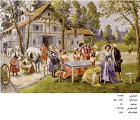 نخ و نقشه تابلو فرش  طرح بدرقه (مهمانی در باغچه) کد ۲۲۹۶