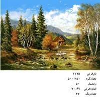 نخ و نقشه تابلو فرش دستبافت طرح منظره کد ۲۱۷۵