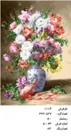 نخ و نقشه تابلو فرش دستبافت طرح گل کد ۱۱۱۴