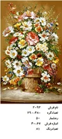 نخ و نقشه تابلو فرش دستبافت طرح گل کد ۲۰۹۳