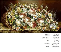 نخ و نقشه تابلو فرش دستبافت طرح گل کد ۲۳۶۸