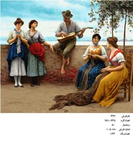 نخ و نقشه تابلو فرش دستبافت  ، طرح  دوره گرد  ، کد ۴۴۲