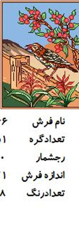 نخ و نقشه تابلو فرش دستبافت  طرح پرنده کد ۲۲۶۶