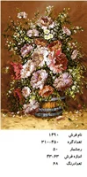 نخ و نقشه تابلو فرش دستبافت طرح گل کد ۱۴۹۰