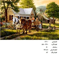 نخ و نقشه تابلو فرش دستبافت  طرح منظره کد۱۶۱۰