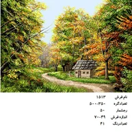 نخ و نقشه تابلو فرش دستبافت  طرح  منظره کد ۱۵۱۳