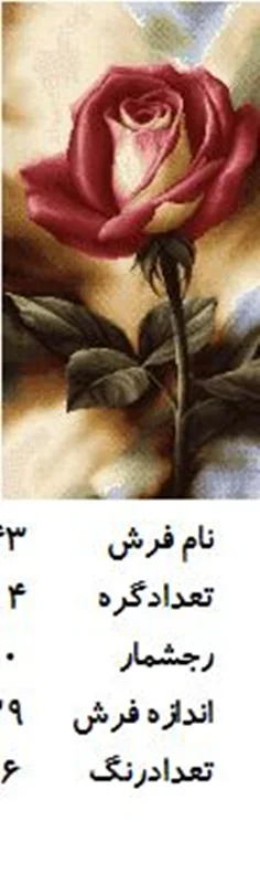 نخ و نقشه تابلو فرش دستبافت طرح گل کد ۱۹۴۳