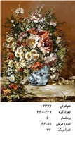 نخ و نقشه تابلو فرش دستبافت طرح گل کد ۲۳۷۷
