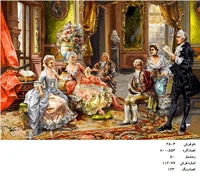 نخ و نقشه تابلو فرش دستبافت  ، طرح محفل شعر خوانی  ، کد ۲۵۰۴