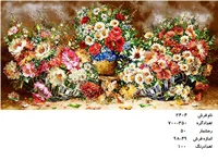 نخ و نقشه تابلو فرش دستبافت طرح گل کد ۲۴۰۴