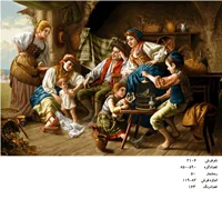 نخ و نقشه تابلو فرش  طرح لحظات خوش  کد ۲۱۰۶