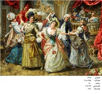 نخ و نقشه تابلو فرش طرح رقص دسته جمعی ، کد ۱۹۹۸