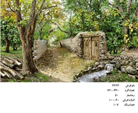 نخ و نقشه تابلو فرش دستبافت طرح کوچه باغ کد ۲۳۲۴