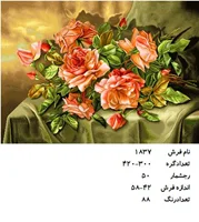 نخ و نقشه تابلو فرش دستبافت طرح گل کد ۱۸۳۷