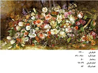 نخ و نقشه تابلو فرش دستبافت طرح گل کد ۲۴۰۰