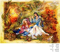 نخ و نقشه تابلو فرش طرح  مینیاتور نی نواز ( نوای نی )کد ۹۴۷