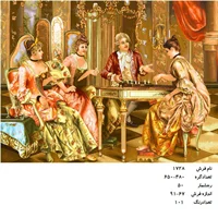 نخ و نقشه تابلو فرش طرح شطرنج باز جدید   کد ۱۷۲۸