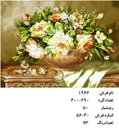 نخ و نقشه تابلو فرش دستبافت طرح گل کد ۱۹۶۶