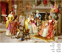 نخ و نقشه تابلو فرش دستبافت  ، طرح نقاش جوان ، کد۱۲۴۶