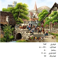 نخ و نقشه تابلو فرش دستبافت طرح منظره کد ۹۵۳