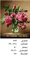 نخ و نقشه تابلو فرش دستبافت طرح گلدان شیشه ای کد ۶۷۹