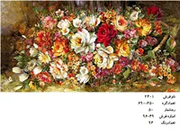 نخ و نقشه تابلو فرش دستبافت طرح گل کد ۲۴۰۱