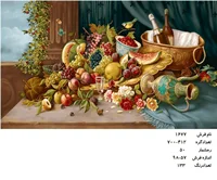 نخ و نقشه تابلو فرش دستبافت طرح گل کد ۱۶۷۷