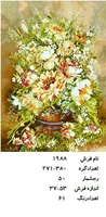 نخ و نقشه تابلو فرش دستبافت تبریز طرح گل کد ۱۹۸۸