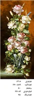 نخ و نقشه تابلو فرش دستبافت طرح گل کد ۱۴۱۸