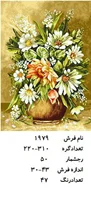 نخ و نقشه تابلو فرش دستبافت طرح گل کد ۱۹۷۹