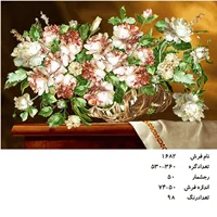 نخ و نقشه تابلو فرش دستبافت طرح گل کد ۱۶۸۲