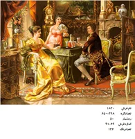 نخ و نقشه تابلو فرش طرح محفل شراب خواری  ، کد ۱۸۲۰