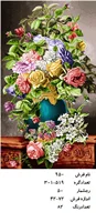 نخ و نقشه تابلو فرش دستبافت طرح گل کد ۹۵۰