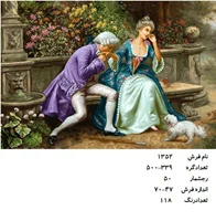 نخ و نقشه تابلو فرش دستبافت  ،طرح دست بوسی کد ۱۳۵۲