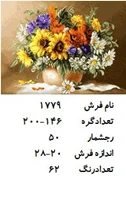 نخ و نقشه تابلو فرش دستبافت طرح گل کد ۱۷۷۹