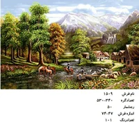 نخ و نقشه تابلو فرش دستبافت طرح منظره کد ۱۵۰۹
